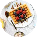 Delicious desserts in train.