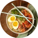 Hot and tasty noodle in train